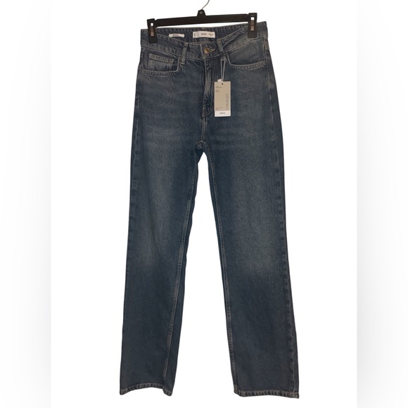 Mango Pants - Mango Women's Straight Leg Jeans in Dark Blue Wash nwt size 4